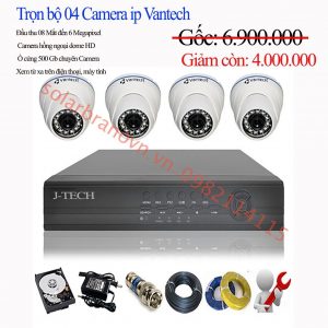 trọn bộ 4 camera Vantech Ip Full HD